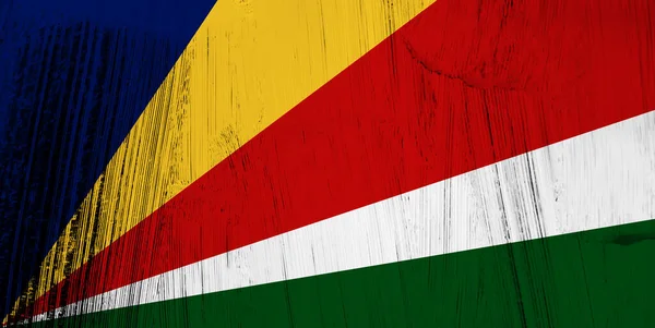 Seychelles Zászló Fém Karcos Hatás — Stock Fotó