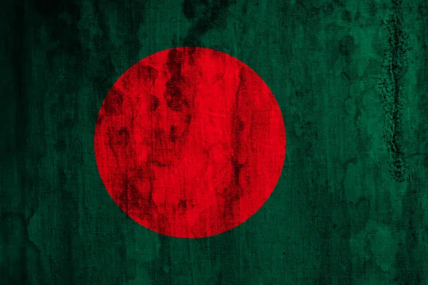 旧织物上的孟加拉国国旗 — 图库照片