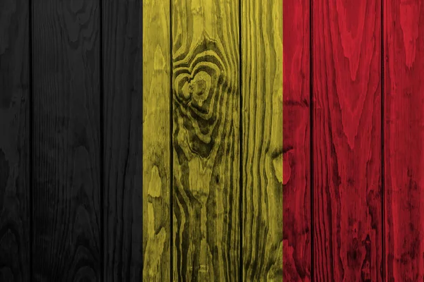 Σημαία Βελγίου Ξύλινο Φόντο — Φωτογραφία Αρχείου