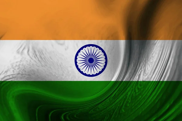 Vlag Van India Zijden Stof Wind — Stockfoto