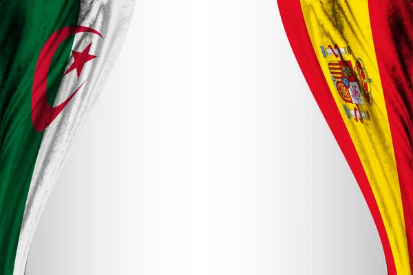 Прапори Алжиру Іспанії Мають Театральний Ефект Ілюстрація — стокове фото