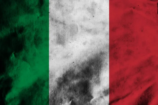 Flagge Italiens Auf Altem Stoff — Stockfoto