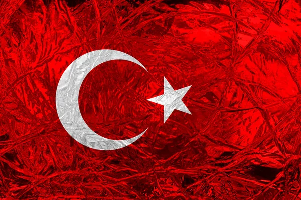 Bandiera Della Turchia Con Effetto Riflessi — Foto Stock