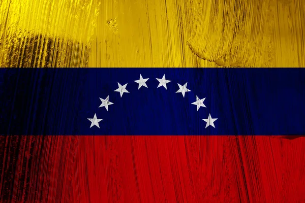 Sfondo Legno Della Bandiera Decorativa Colorata Del Venezuela — Foto Stock
