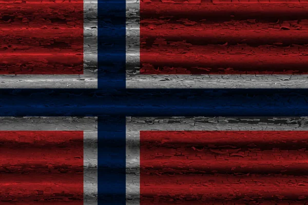 Bandera Noruega Sobre Metal Ondulado —  Fotos de Stock