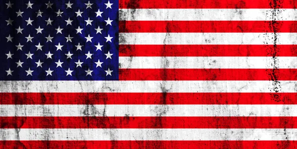 Flagge Der Vereinigten Staaten Von Amerika Auf Altem Stoff — Stockfoto