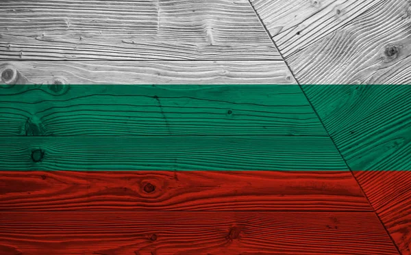 Flagge Bulgariens Auf Holzbrettern — Stockfoto