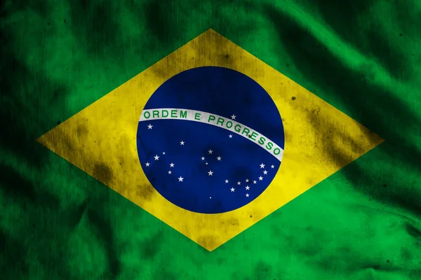 ブラジルの装飾的なカラフルな旗の古い繊維の背景 — ストック写真
