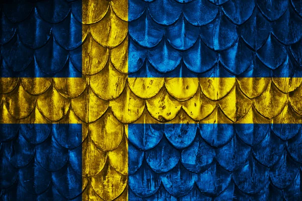 Flaga Szwecji Łuskami — Zdjęcie stockowe