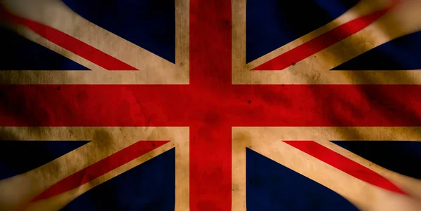 Bandera Gran Bretaña Sobre Tela Vieja —  Fotos de Stock