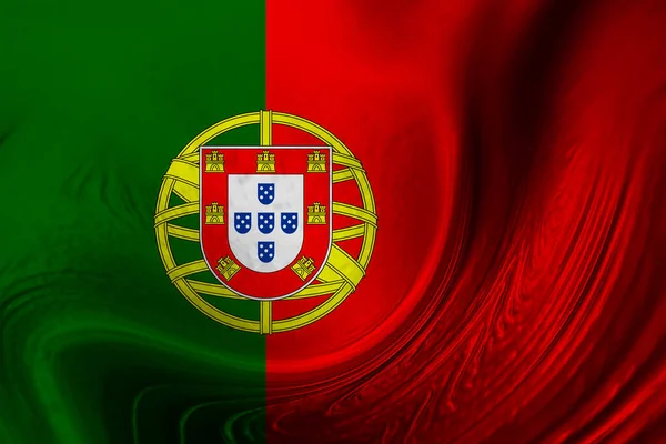 Portugese Vlag Achtergrond Met Golven — Stockfoto
