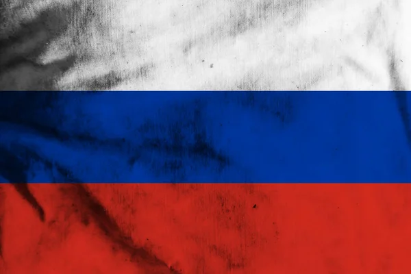 古い生地にロシアの旗 — ストック写真