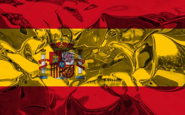 Fondo Con Bandera España Con Reflejos Metálicos Ilustración — Foto de Stock