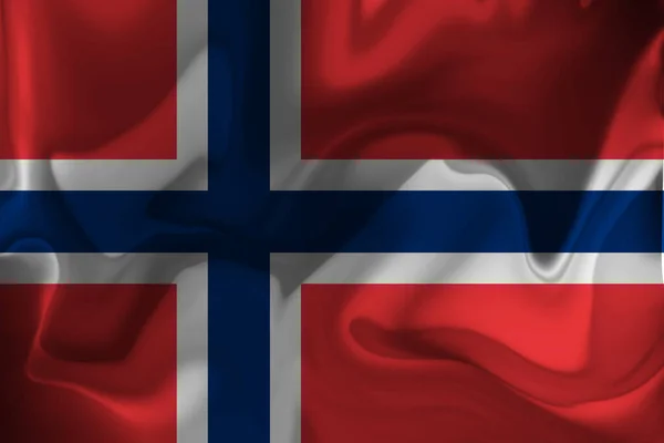 Bandera Noruega Sobre Tela —  Fotos de Stock