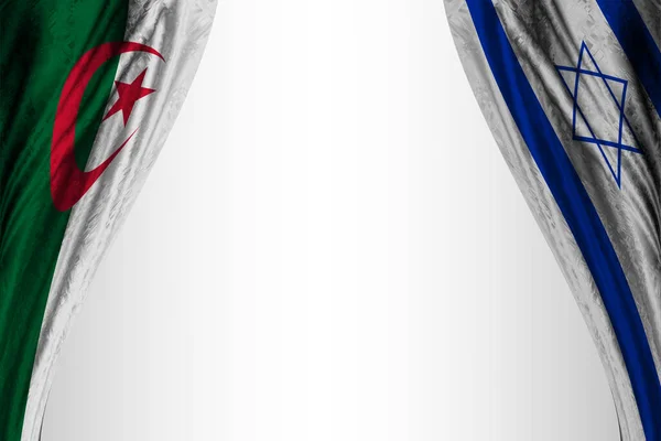 Algeriets Och Israels Flaggor Med Teatereffekt Illustration — Stockfoto
