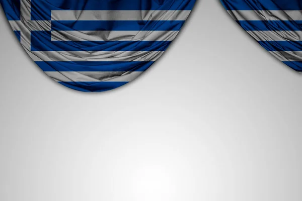 Bandera Grecia Sobre Fondo Blanco — Foto de Stock