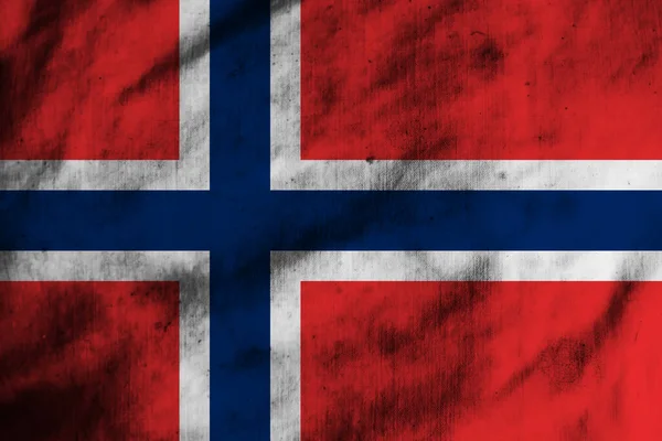 Bandera Noruega Sobre Tela Vieja —  Fotos de Stock