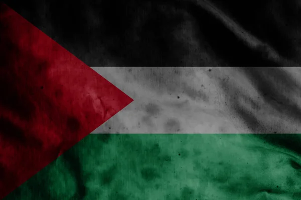 Starý Závěs Pozadí Dekorativní Barevné Vlajky Palestiny — Stock fotografie