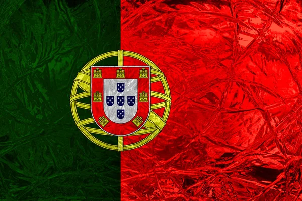 Bandeira Portugal Com Efeito Gelo — Fotografia de Stock
