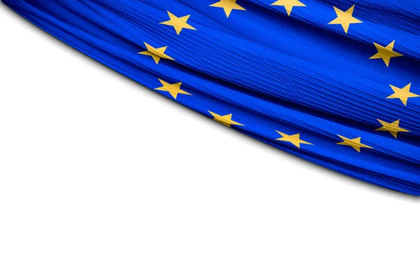 Drape European Flag White Background — Stock Photo, Image