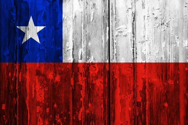 Bandera Chile Sobre Tablas Madera —  Fotos de Stock