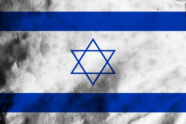 Bandeira Israel Tecido Velho — Fotografia de Stock