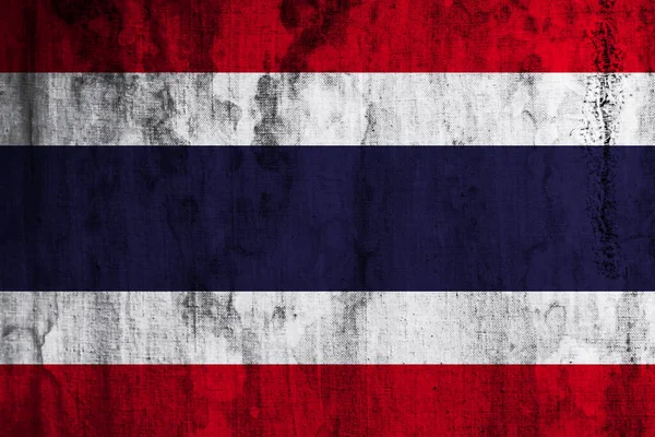 Bandera Tailandia Sobre Tela Vieja — Foto de Stock