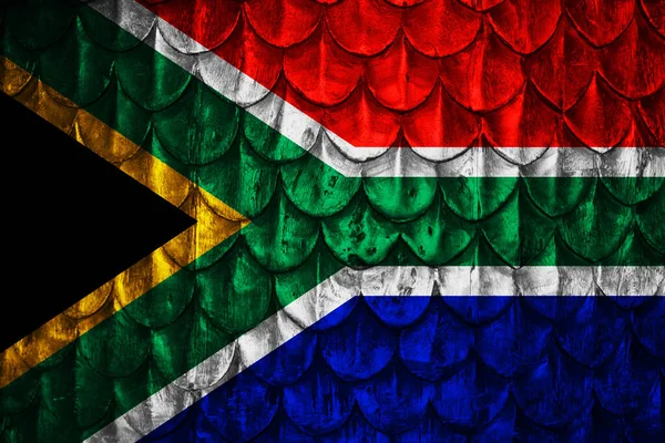 Bandera Sudáfrica Sobre Fondo Con Escalas — Foto de Stock