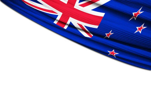 Revestimiento Bandera Nueva Zelanda Sobre Fondo Blanco — Foto de Stock