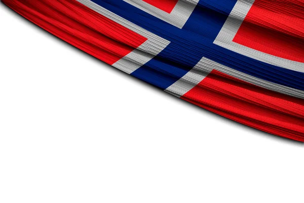 Drapeau Norvège Sur Fond Blanc — Photo