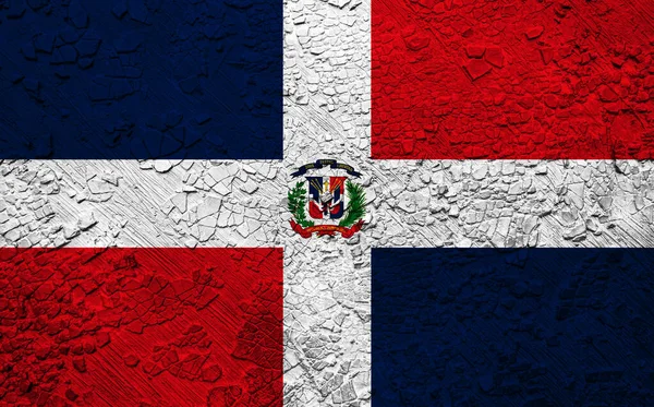 Repubblica Dominicana Bandiera Sul Muro Sbriciolato — Foto Stock