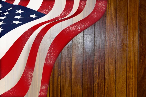 Tahta Kaplamalı Amerika Birleşik Devletleri Bayrağı — Stok fotoğraf