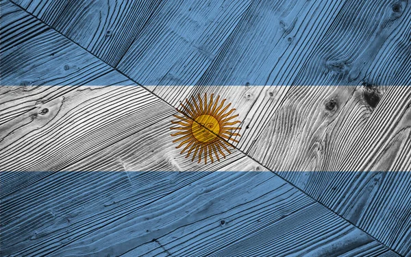 Bandiera Argentina Tavole Legno — Foto Stock