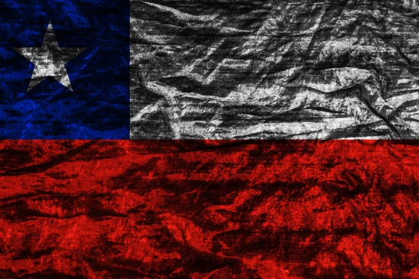 Bandera Chile Sobre Tela Vieja —  Fotos de Stock