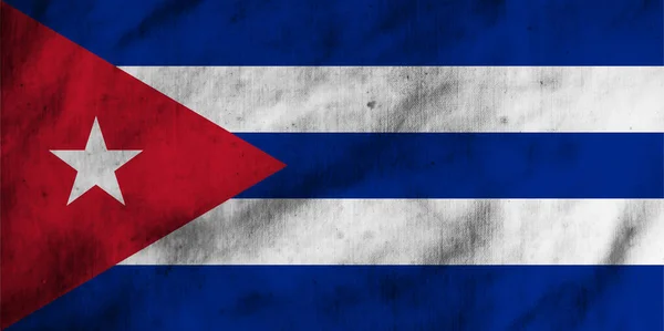 Vlag Van Cuba Oude Stof — Stockfoto