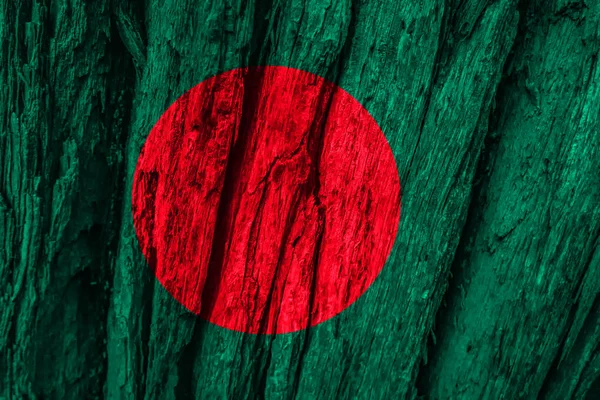 Bangladesh Flag Wooden Background — Stock Photo, Image