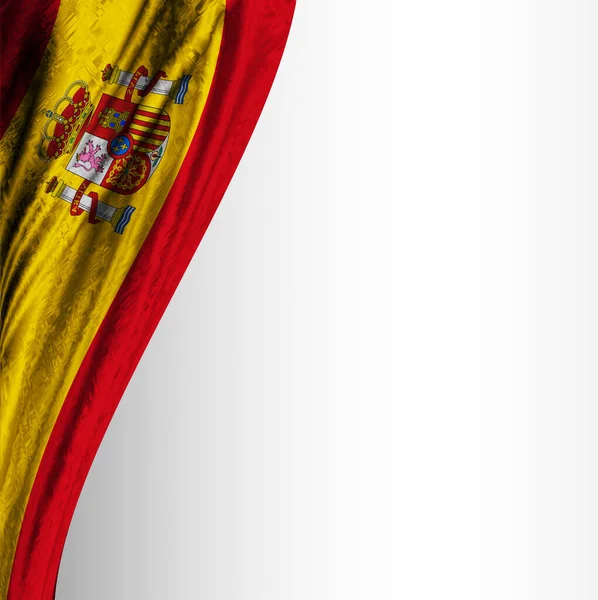 灰色の背景のスペインのドレープの旗 — ストック写真