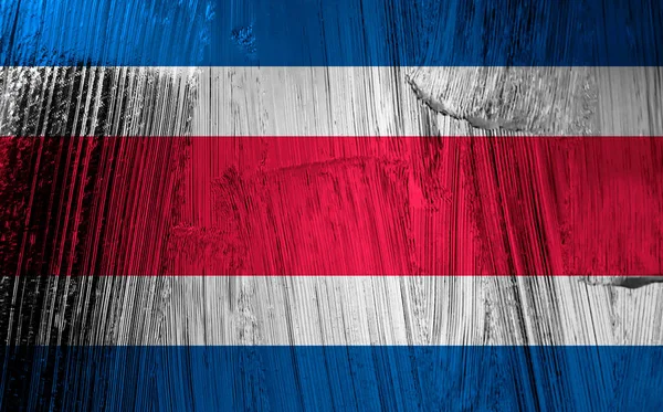 Bandeira Costa Rica Metal Arranhado Efeito — Fotografia de Stock