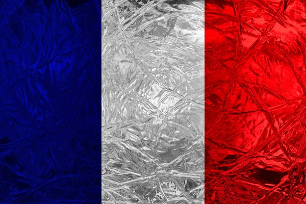 Σημαία Της Γαλλίας Ανακλάσεις — Φωτογραφία Αρχείου