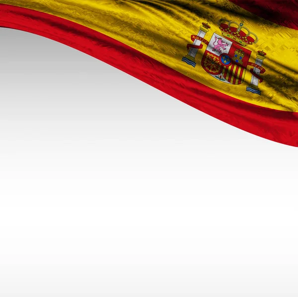 灰色の背景のスペインのドレープの旗 — ストック写真