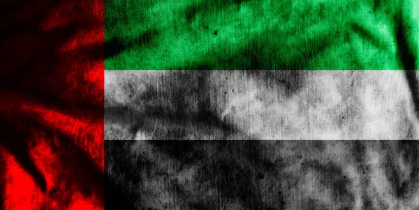 Vlag Van Verenigde Arabische Emiraten Oude Stof — Stockfoto