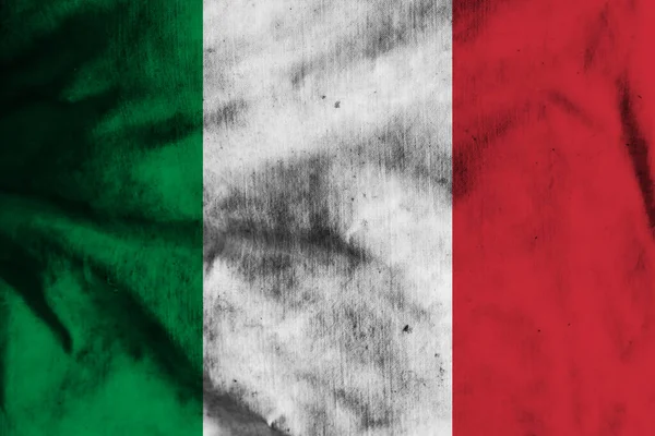 Vlag Van Italië Oude Stof — Stockfoto