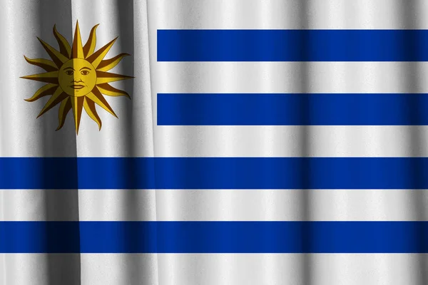 Uruguayaanse Vlag Een Gordijn — Stockfoto