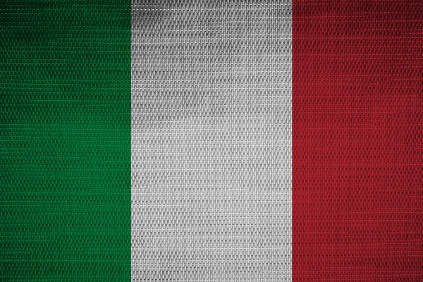 Bandeira Italiana Textura Tecido Plástico — Fotografia de Stock