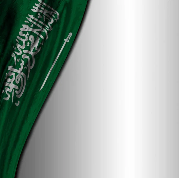 Cortina Bandeira Arábia Saudita Sobre Fundo Branco — Fotografia de Stock