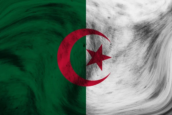 Bandera Argelia Sobre Tela —  Fotos de Stock