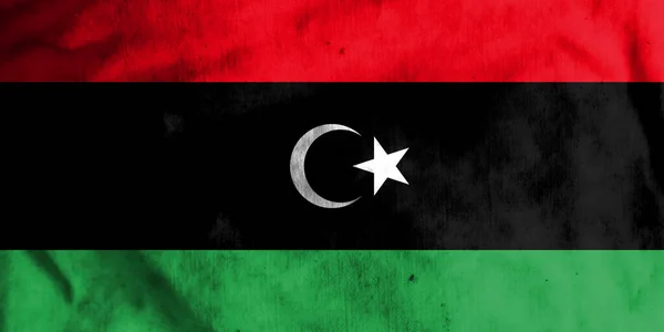 Eski Kumaşta Libya Bayrağı — Stok fotoğraf