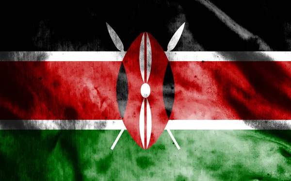 Kenya Flag Old Fabric — Stock Photo, Image