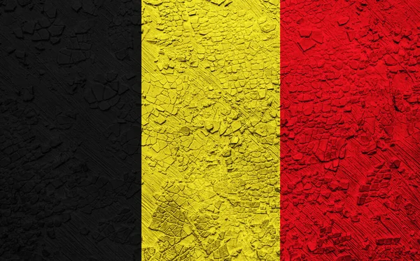 Belgio Bandiera Sulla Texture Della Parete — Foto Stock