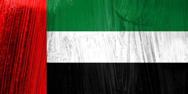 Holz Hintergrund Der Dekorativen Bunten Flagge Der Vereinigten Arabischen Emirate — Stockfoto